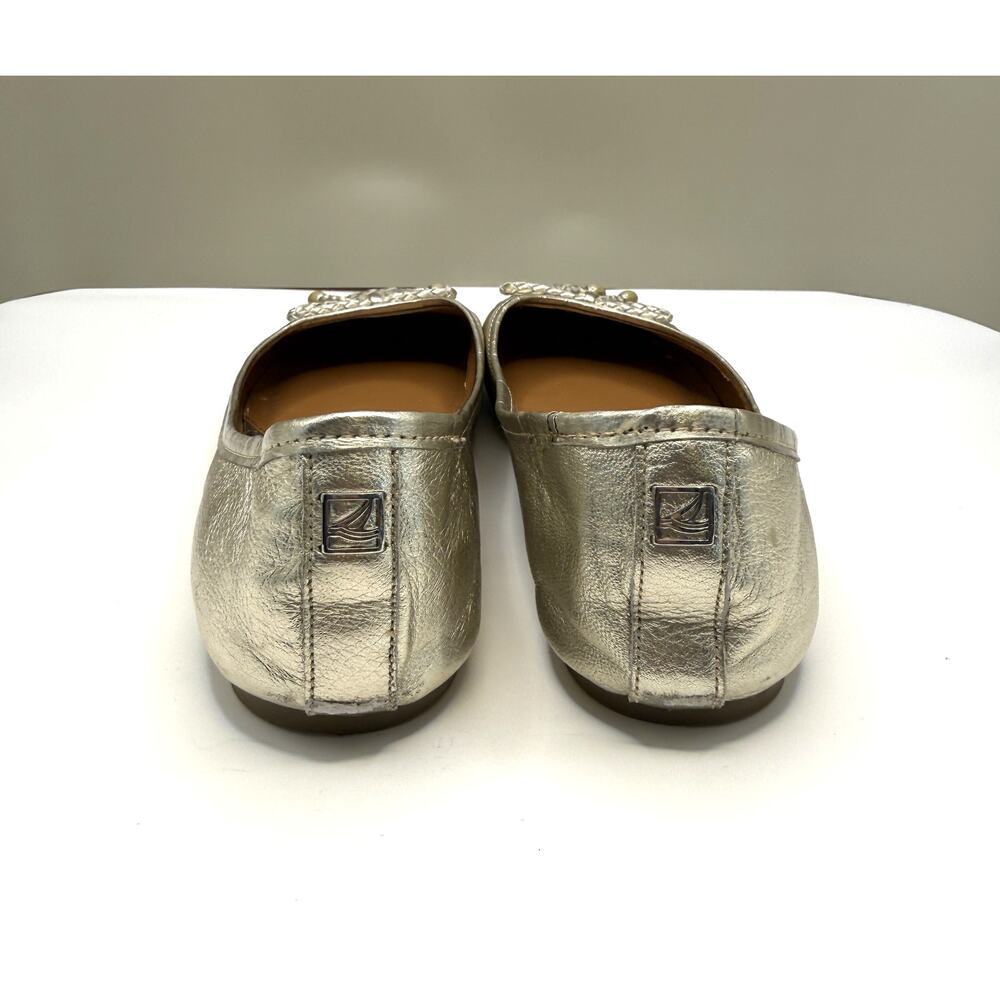 BUNDLE: 2 Sperry Maya Flats in Burgundy & in Gold Sz 9.5 - Picture 6 of 16